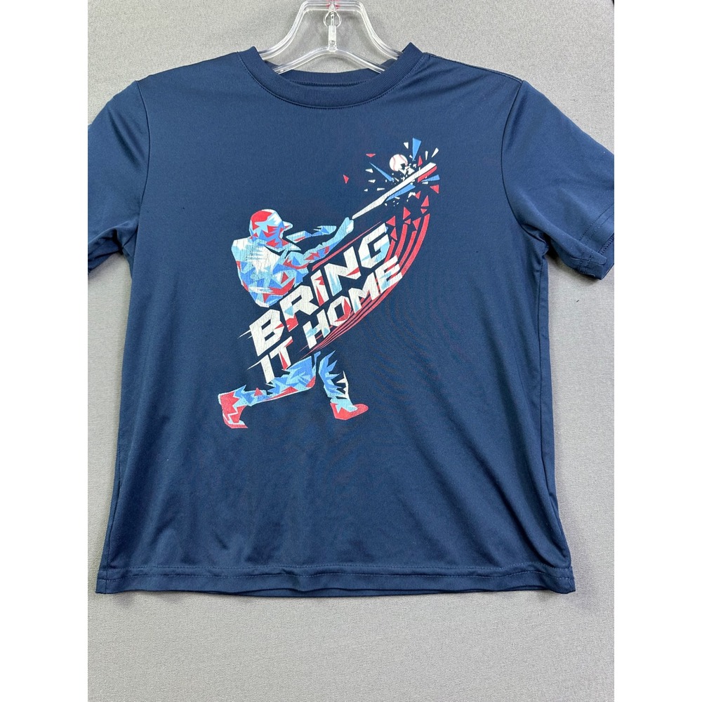 Athletic Works Boys Navy Blue Bring It Home Baseball Graphic T-Shirt Size M 8